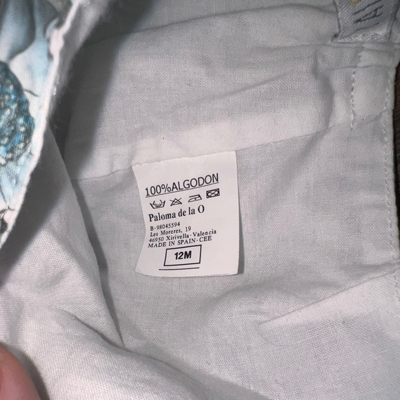 Paloma de la o floral baby blue bonnet and matching bloomer set luxury rare find - Picture 4 of 4
